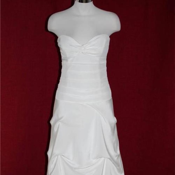 NICOLE MILLER SILK STRAPLESS RUCHED BRIDAL WEDDING GOWN DRESS $1265 FP0001 - Picture 5 of 11